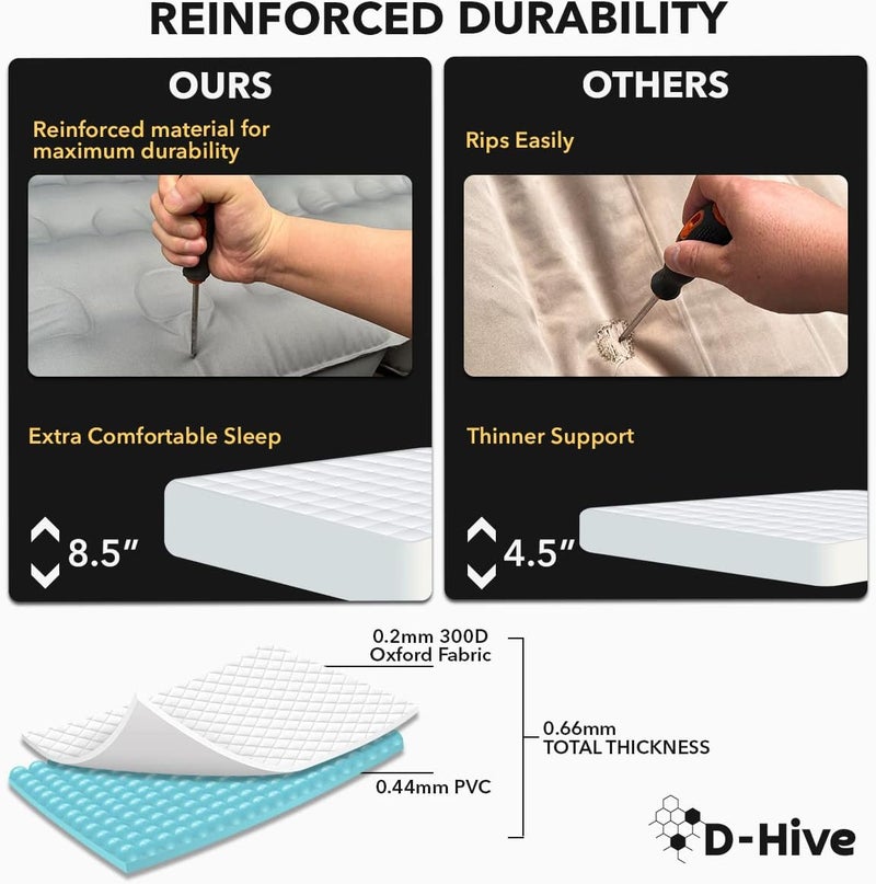 Hive Unbeatable Durability SUV Air Mattress for Car Camping, Durable Extra Thick 300D Oxford Fabric, Quick Easy Set-Up w/Electric Pump, Car Bed Mattress, Mattress for SUV, Air Mattress - Image 4